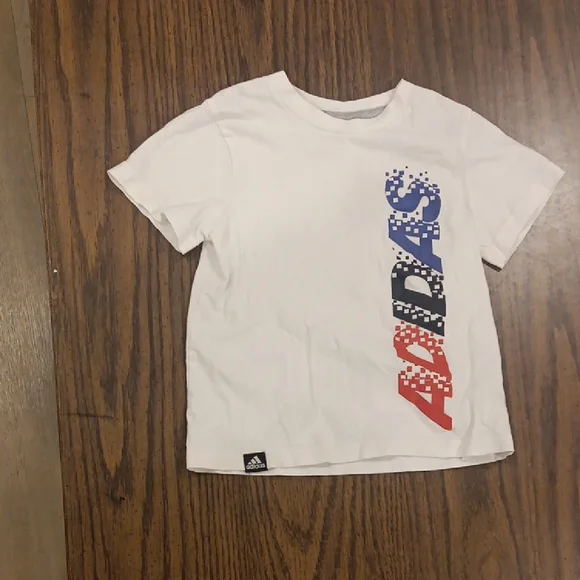 Adidas Toddler White Tee with Red and Blue Graphic 2T - Picture 1 of 2